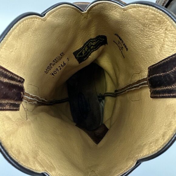 J.B. Dillon Mad Dog Bone Square Toe Boot Goat Leather Brown JBM3208 Western 11.5 - Picture 6 of 16